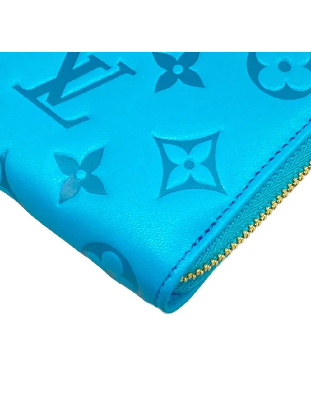Louis Vuitton Wallet Cousin Zippy Turquoise Leather